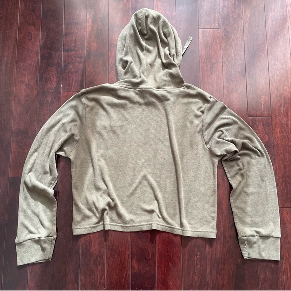 Champion Tops - Champion Olive Green women’s cropped sweatshirt long sleeve with hood Sz L